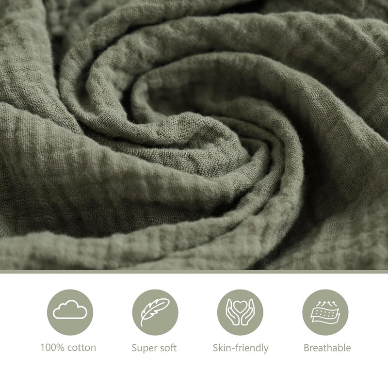 Coreeky 3 Pack Muslin Changing Pad Covers for Girl Boy, 100% Soft Cotton Changing Table Cover, Breathable Baby Nursery Diaper Chang Pad Sheets (Pistachio) - Image 4